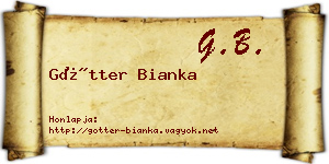 Götter Bianka névjegykártya